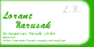 lorant marusak business card